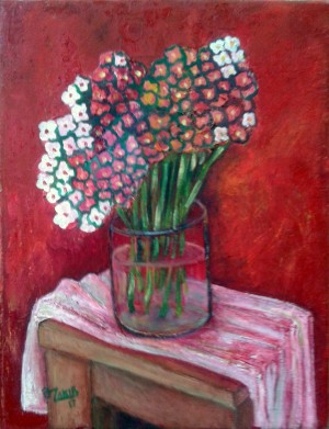 20.Spring flowers 2017year oil on canvas 45x35 cm1500$ by ZAKIR AHMEDOV